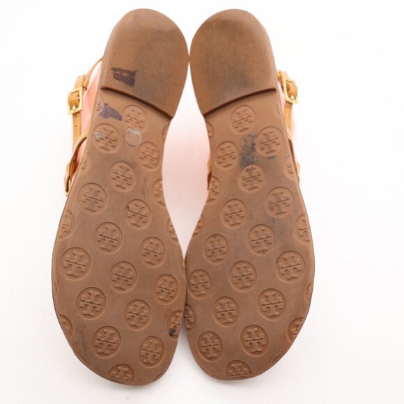 Tory Burch Ali Sandals Beige Patent Leather Women's Size 8 M Casual Sandals - Picture 7 of 11